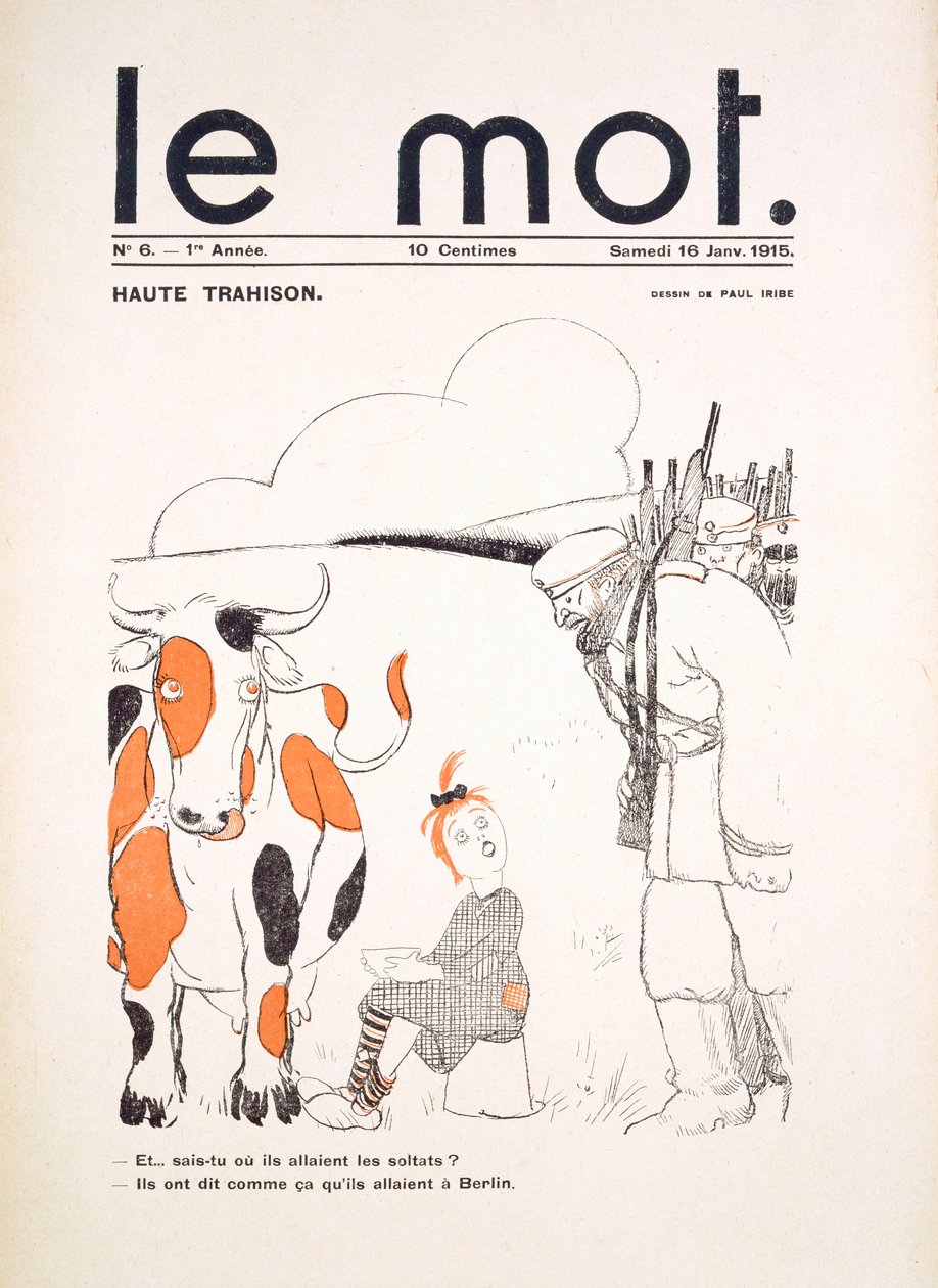 A „Le Mot” címlapja, 1915. január alkotó: Paul Iribe