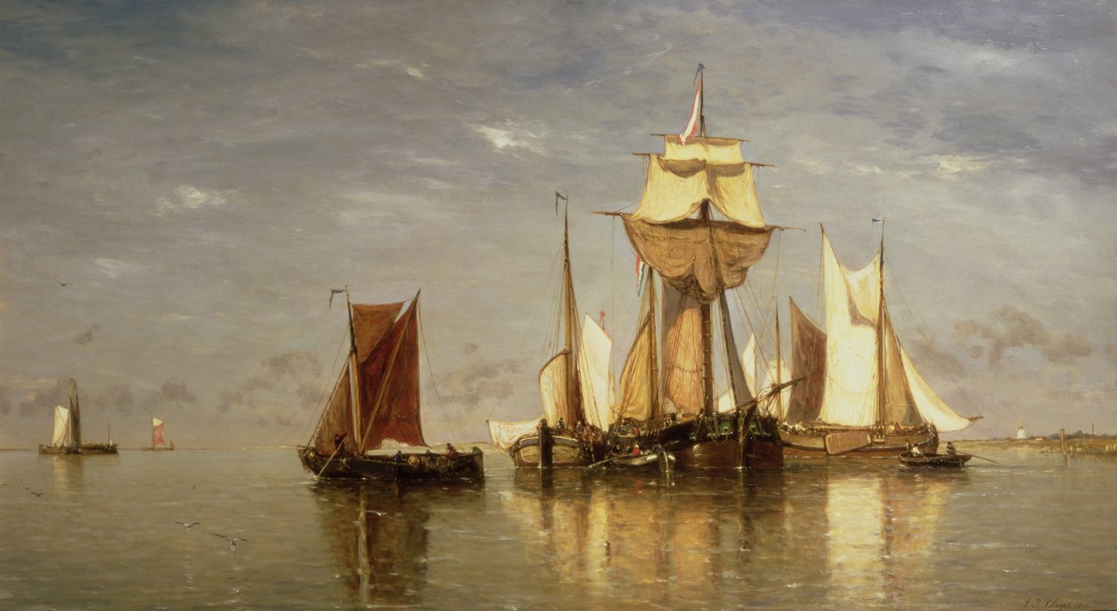 Nyugalom a Scheldten, 1867 alkotó: Paul Jean Clays