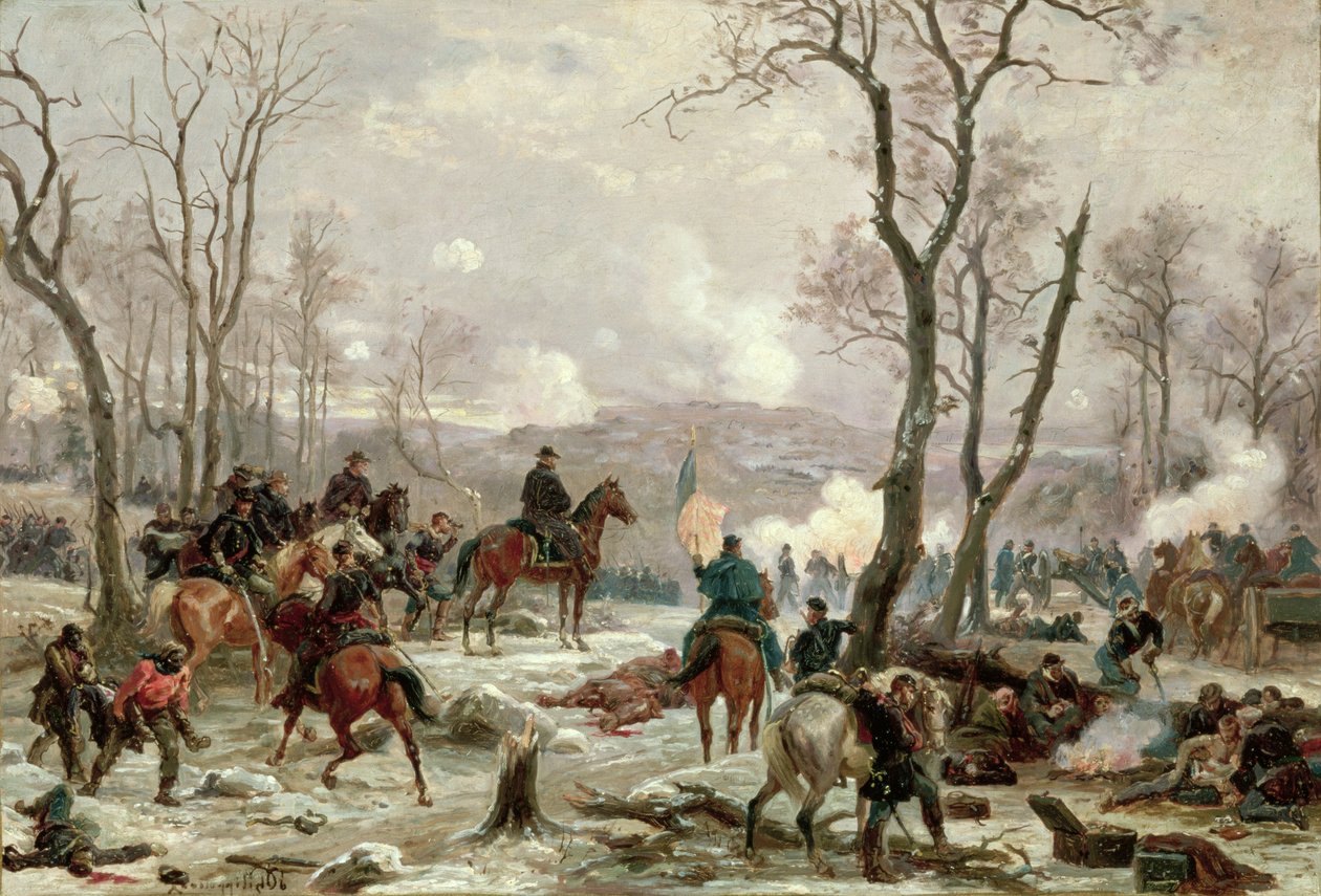 Grant tábornok nézi a csatateret Fort Donelsonban, 1863 körül alkotó: Paul Phillipoteaux