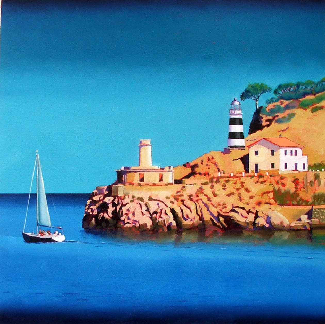 Port Soller 2 (akril a fedélzeten) alkotó: Paul Powis