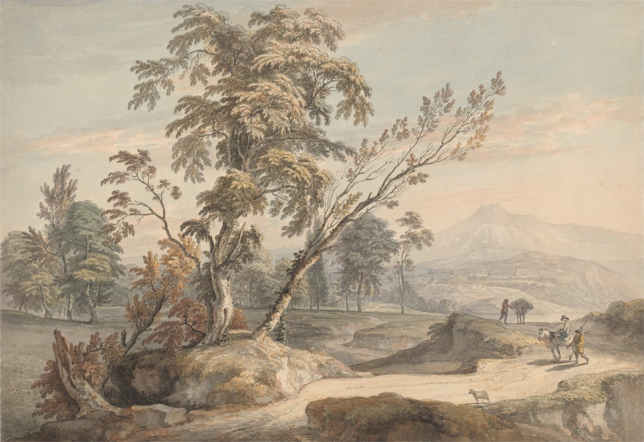 Olasz táj utazókkal sz. 2 alkotó: Paul Sandby
