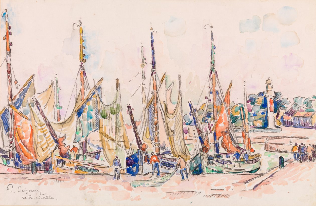 La Rochelle: Hajók (wc papíron) alkotó: Paul Signac