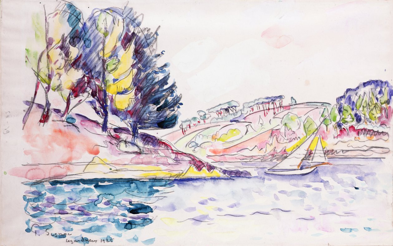 Lezardrieux, 1925 (wc papíron) alkotó: Paul Signac