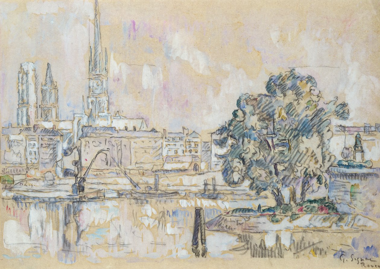Rouen-i katedrális (szén és WC papíron) alkotó: Paul Signac