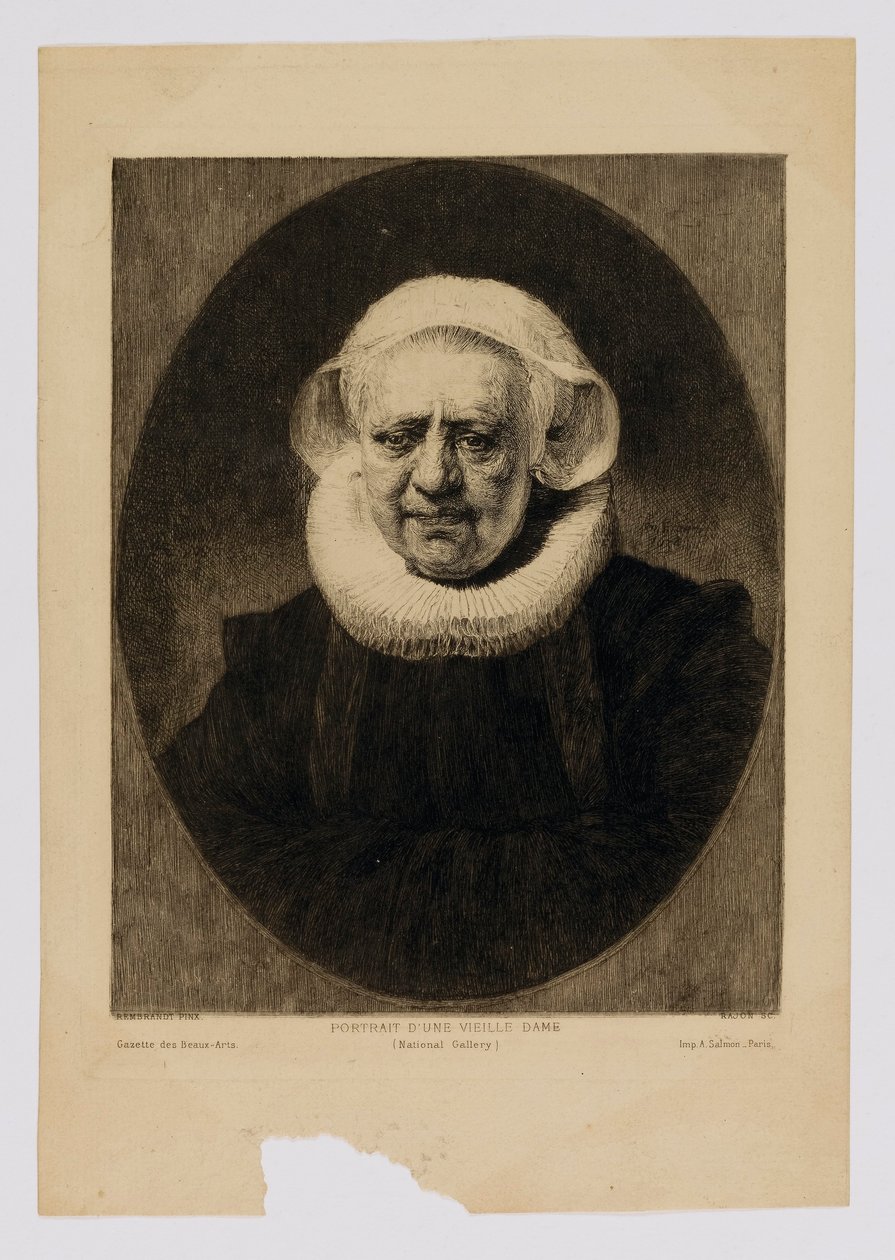 Egy öreg hölgy portréja alkotó: Paul Adolphe Rajon