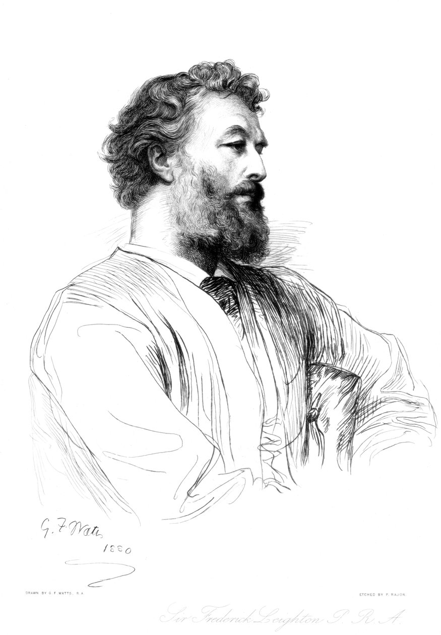 Sir Frederic Leighton brit művész, 1880-1882 között. alkotó: Paul Adolphe Rajon