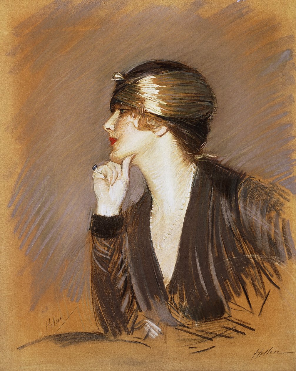 Lucette portréja, 1913 körül alkotó: Paul Cesar Helleu