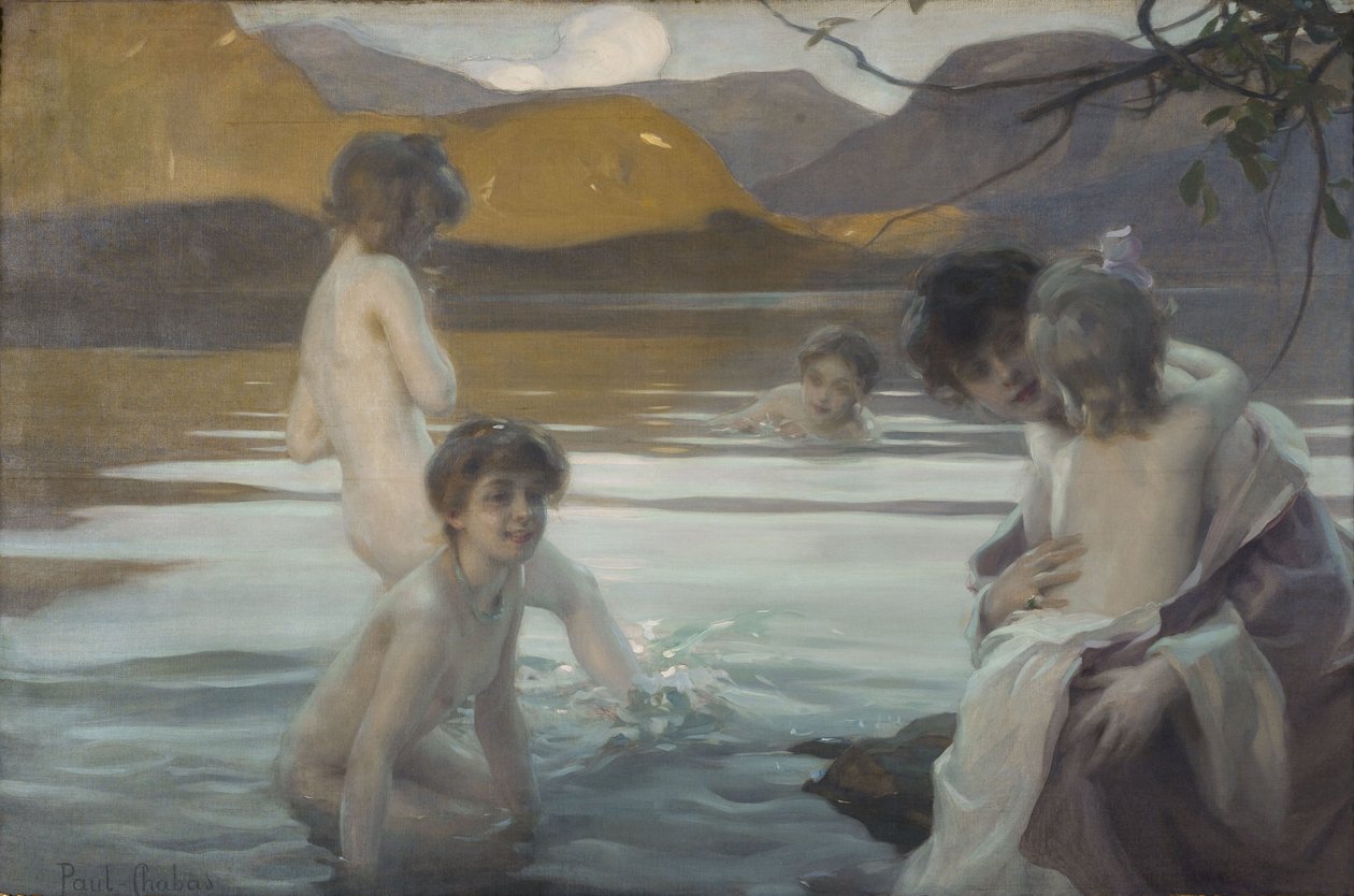 Első fürdő, 1907 körül (olaj, vászon) alkotó: Paul Chabas