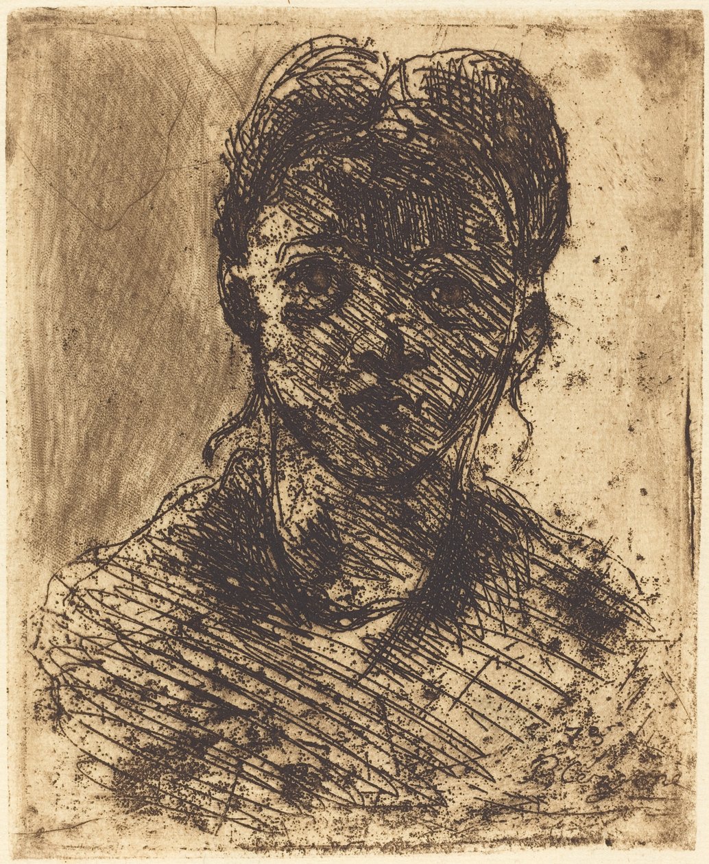 Egy lány mellszobra, 1873. alkotó: Paul Cézanne