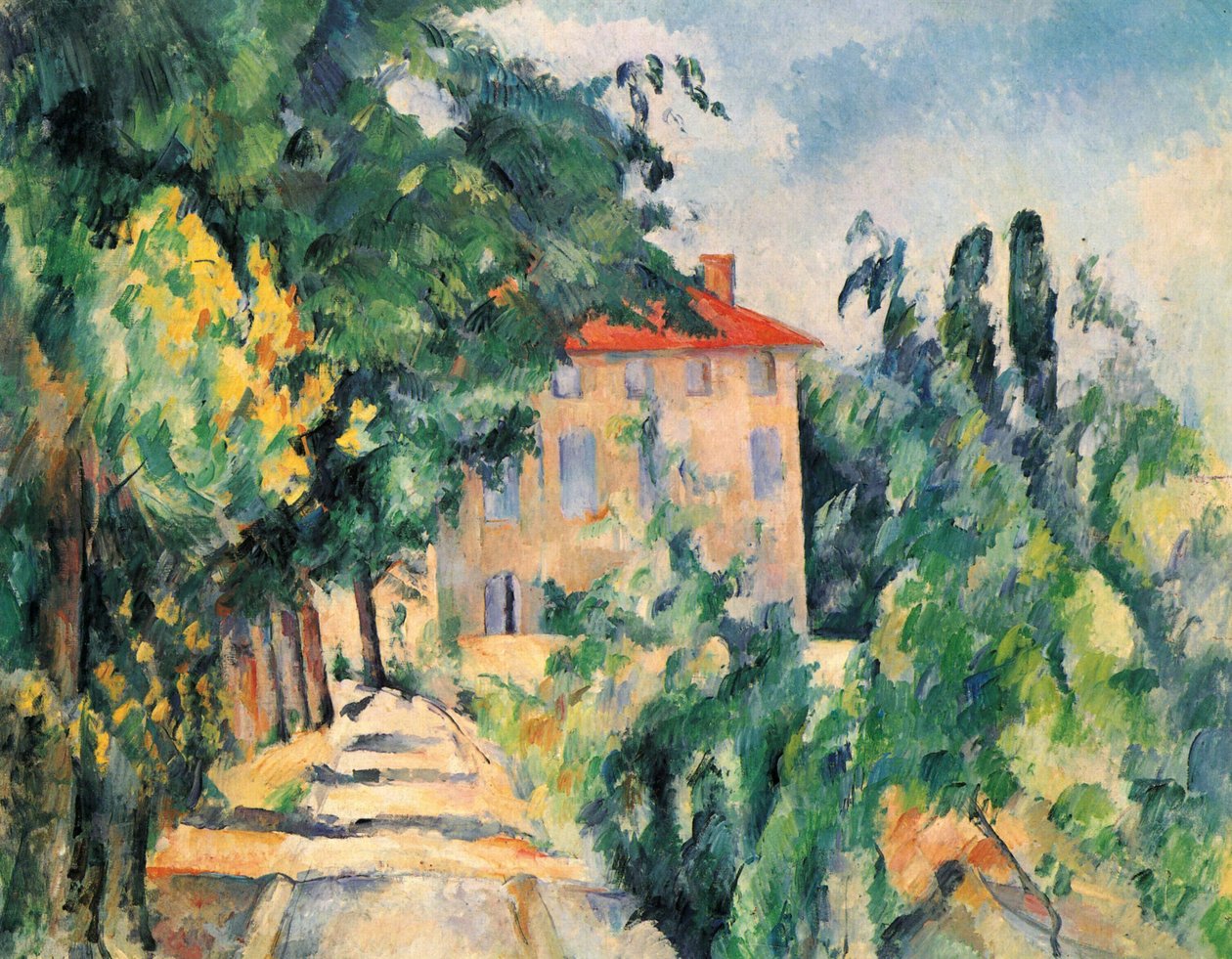 Piros tetős ház (Jas de Bouffan) alkotó: Paul Cézanne