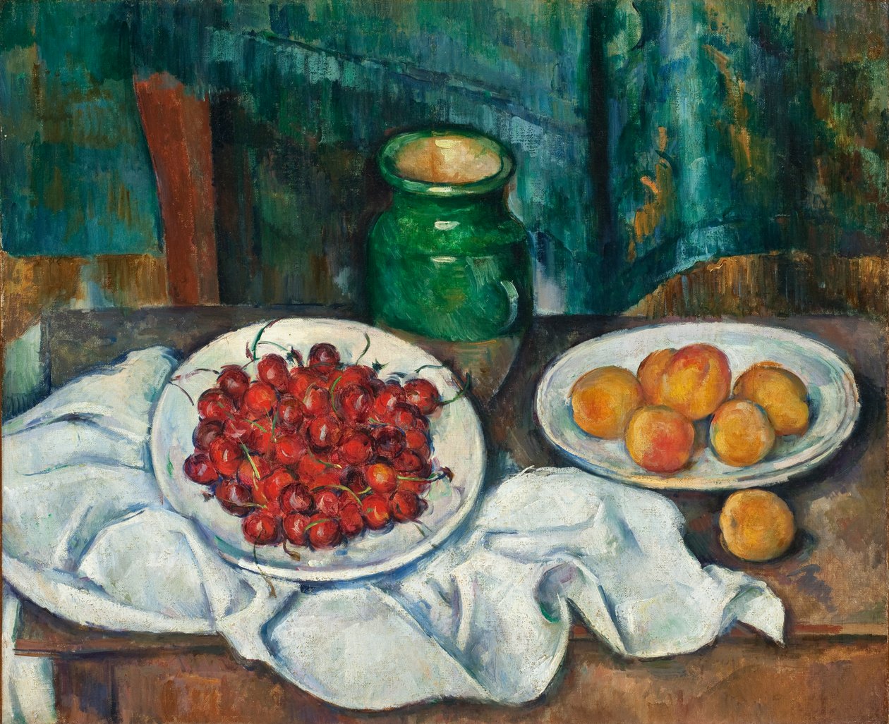 Csendélet cseresznyével és őszibarackkal, 1885-7 alkotó: Paul Cézanne