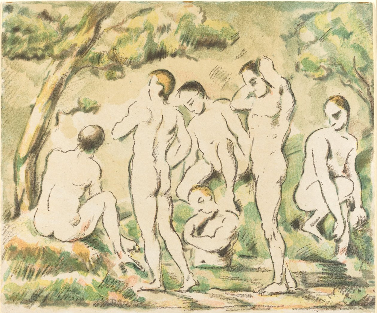 A fürdőzők (kis tányér) alkotó: Paul Cézanne