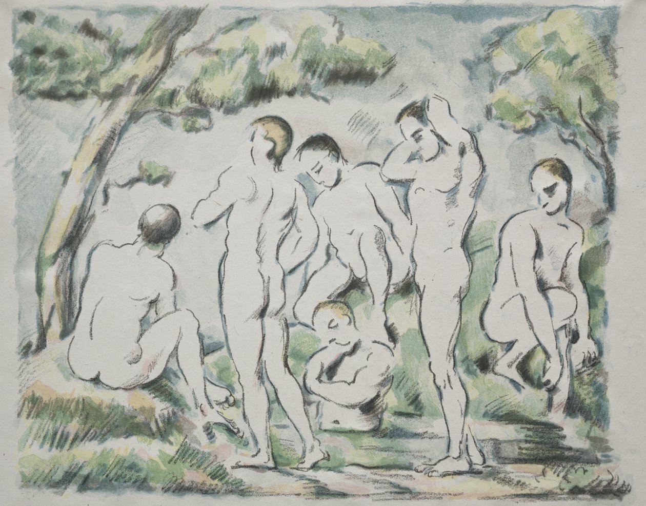 A fürdőzők alkotó: Paul Cézanne