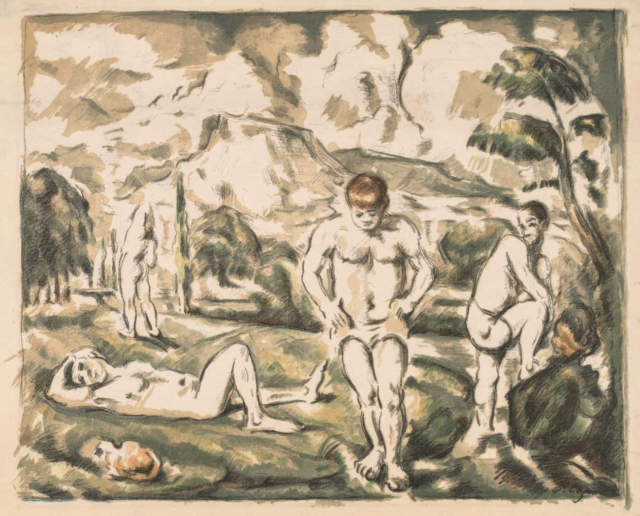 A fürdőzők. alkotó: Paul Cézanne