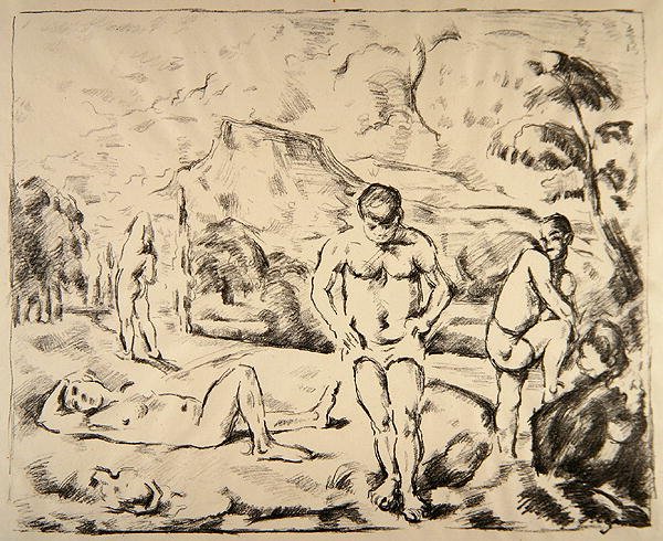 A fürdőzők, 1898 körül (litho) alkotó: Paul Cézanne
