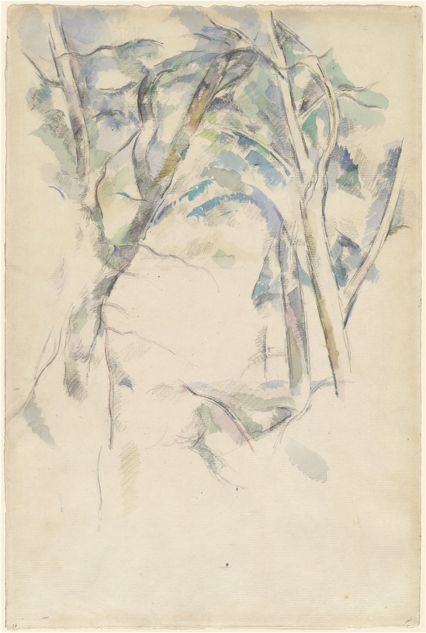 Sziklák fölé hajló fák, c. 1892. alkotó: Paul Cézanne