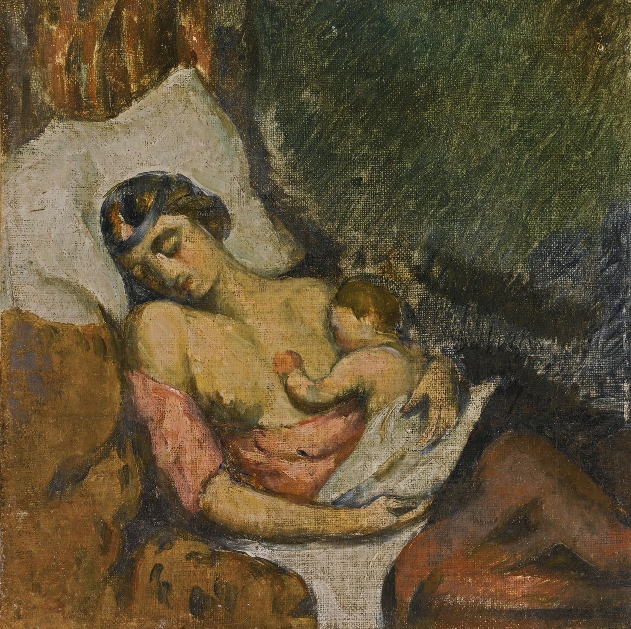 Gyermekét szoptató nő, 1872 körül alkotó: Paul Cézanne