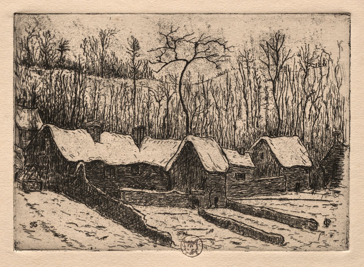 Hat rézkarc: A nádfedeles pékség, Auvers alkotó: Paul Gachet