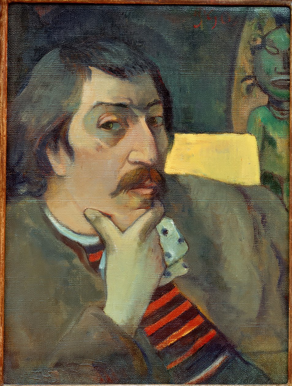 Önarckép bálvánnyal alkotó: Paul Gauguin