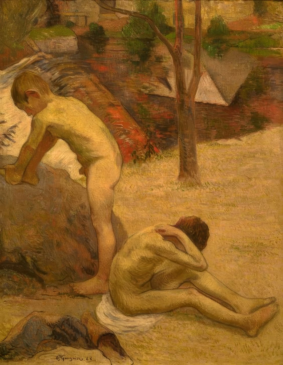 Breton fiúk fürdenek alkotó: Paul Gauguin