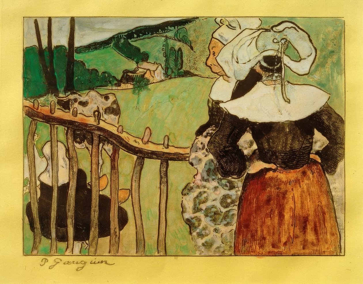 Bretonok a sorompónál alkotó: Paul Gauguin