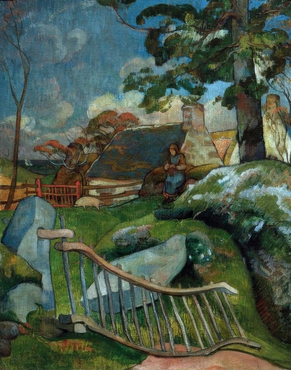 A kapu (A disznópásztorlány) alkotó: Paul Gauguin