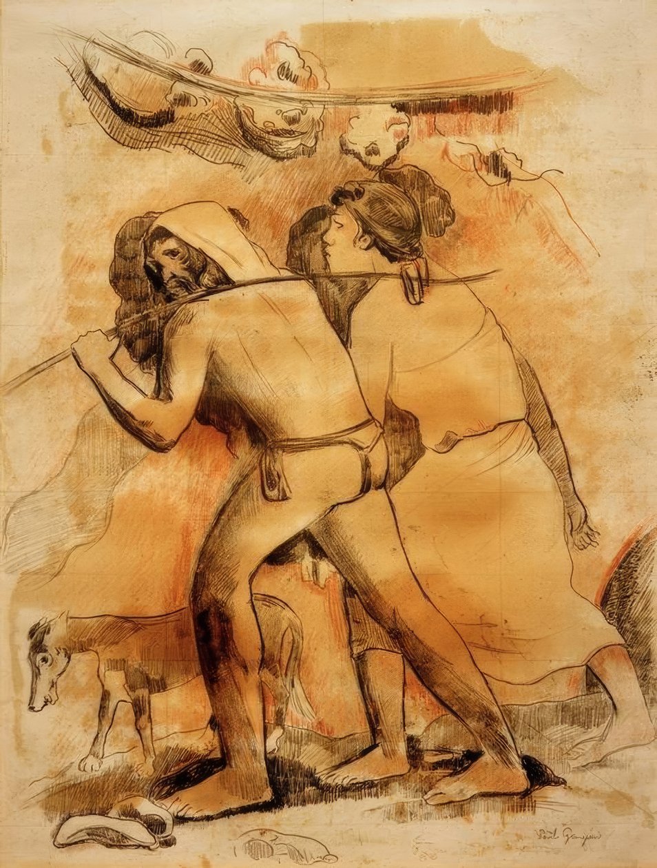 Az indulás (Ádám és Éva) alkotó: Paul Gauguin