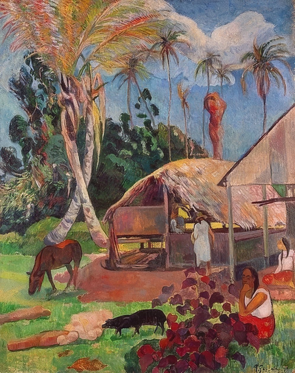 A fekete disznók. 1891 alkotó: Paul Gauguin