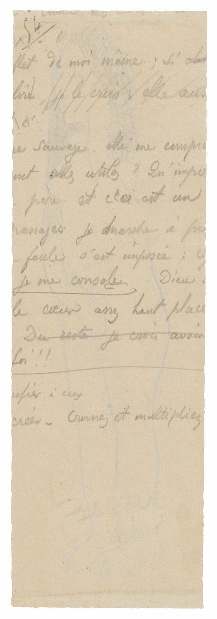 Hosszú felirat töredéke alkotó: Paul Gauguin