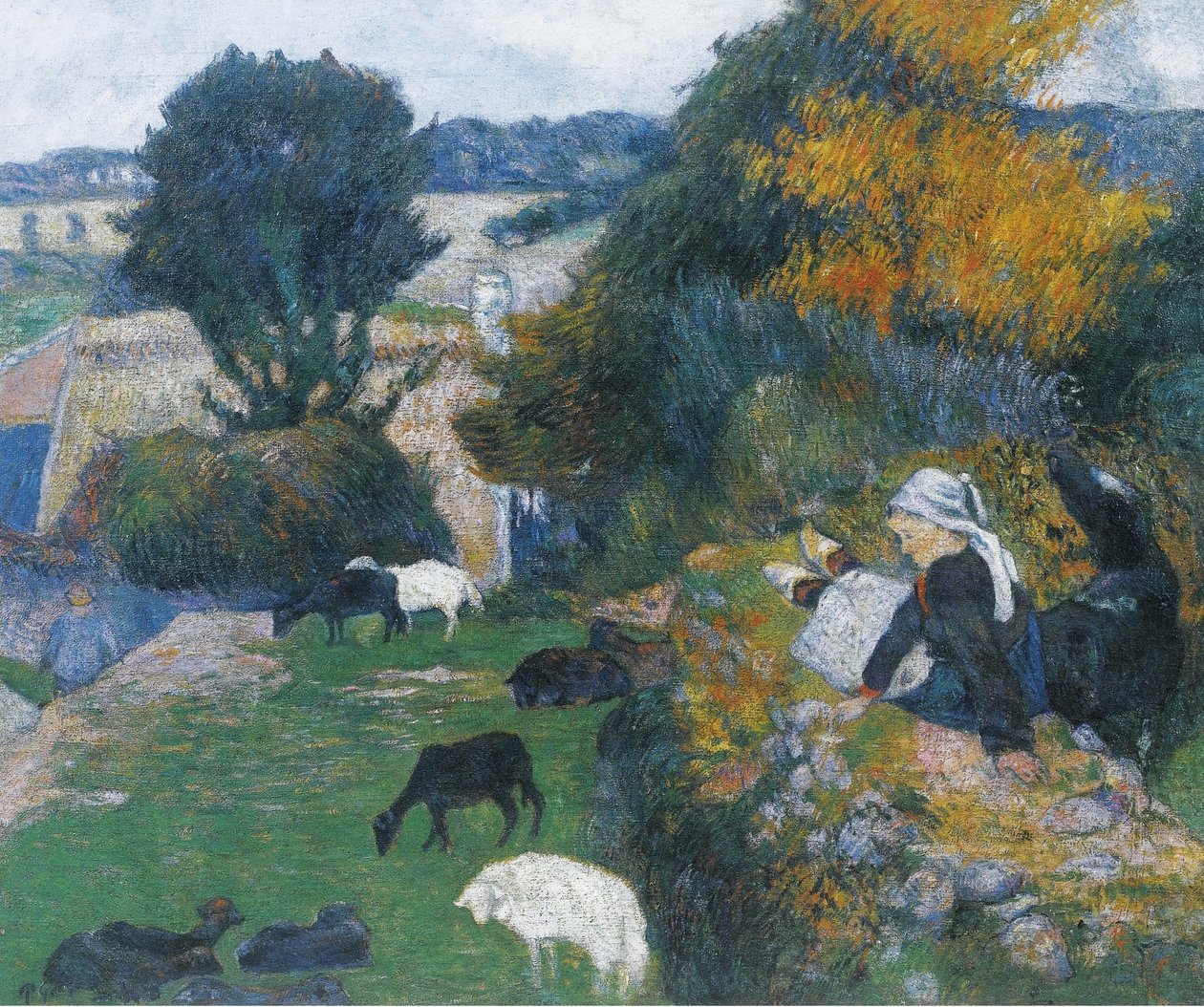 Franciául:  A breton pásztorlány alkotó: Paul Gauguin