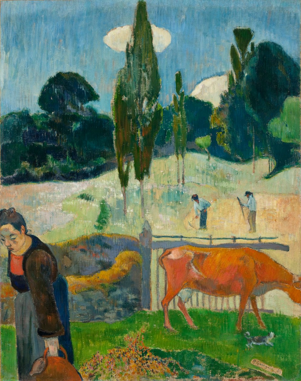 Franciául:  La vache rouge A vörös tehén alkotó: Paul Gauguin
