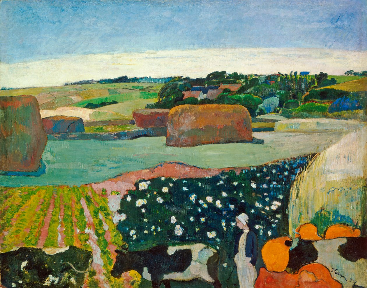 Szénakazalok Bretagne-ban, 1890 alkotó: Paul Gauguin