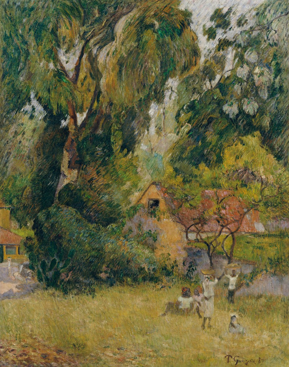 Kunyhók a fák alatt alkotó: Paul Gauguin