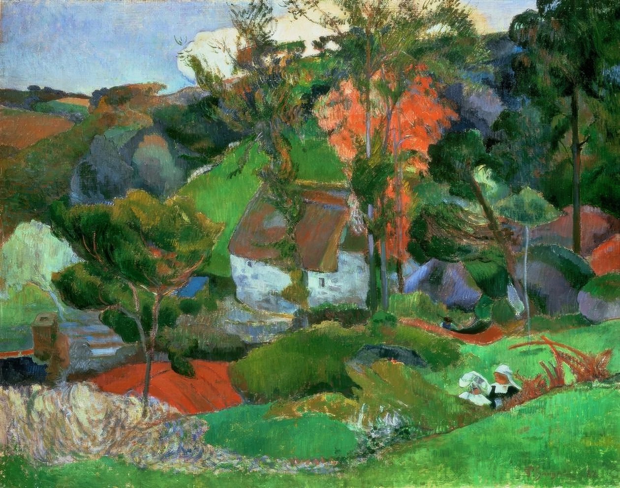 Nő kancsóval, vagy táj a Pont-Avennél alkotó: Paul Gauguin