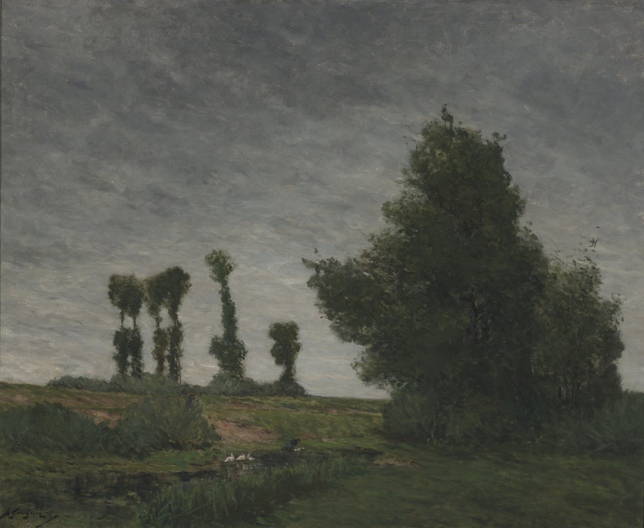 Táj nyárfákkal (olaj, vászon) alkotó: Paul Gauguin