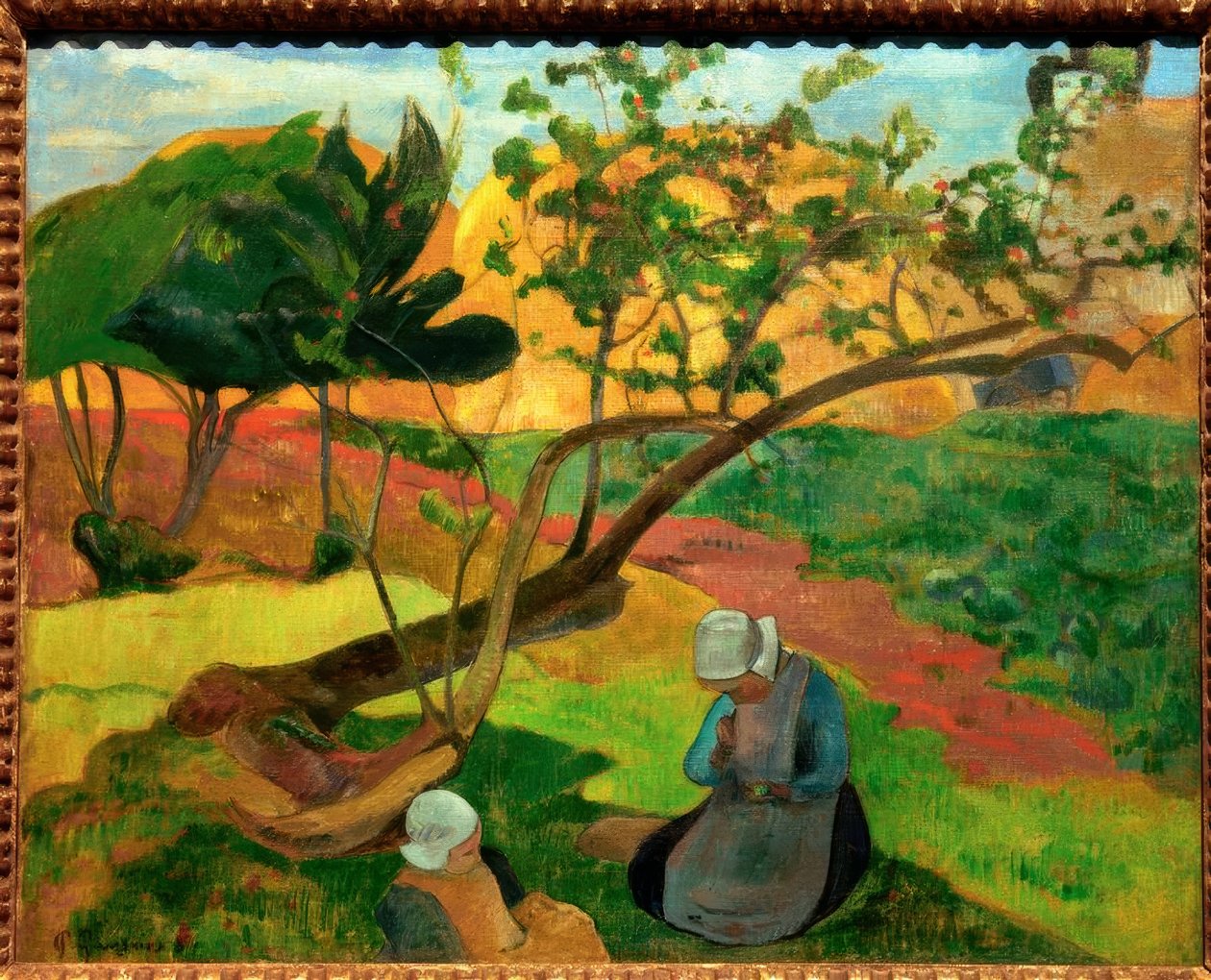 Táj két breton nővel alkotó: Paul Gauguin