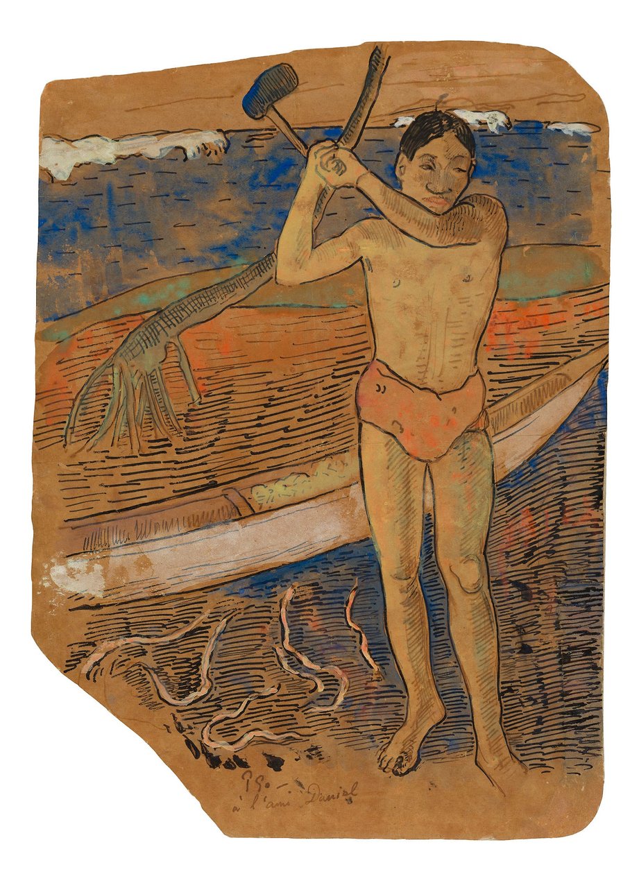 Férfi baltával alkotó: Paul Gauguin