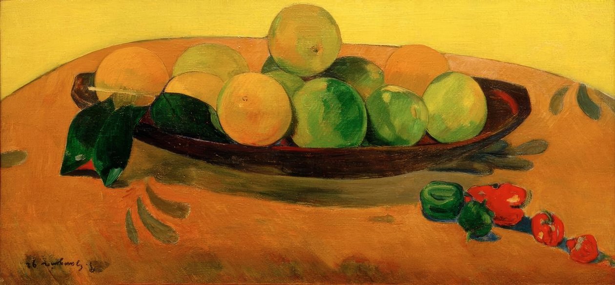 Csendélet gyümölcsökkel és paprikával alkotó: Paul Gauguin