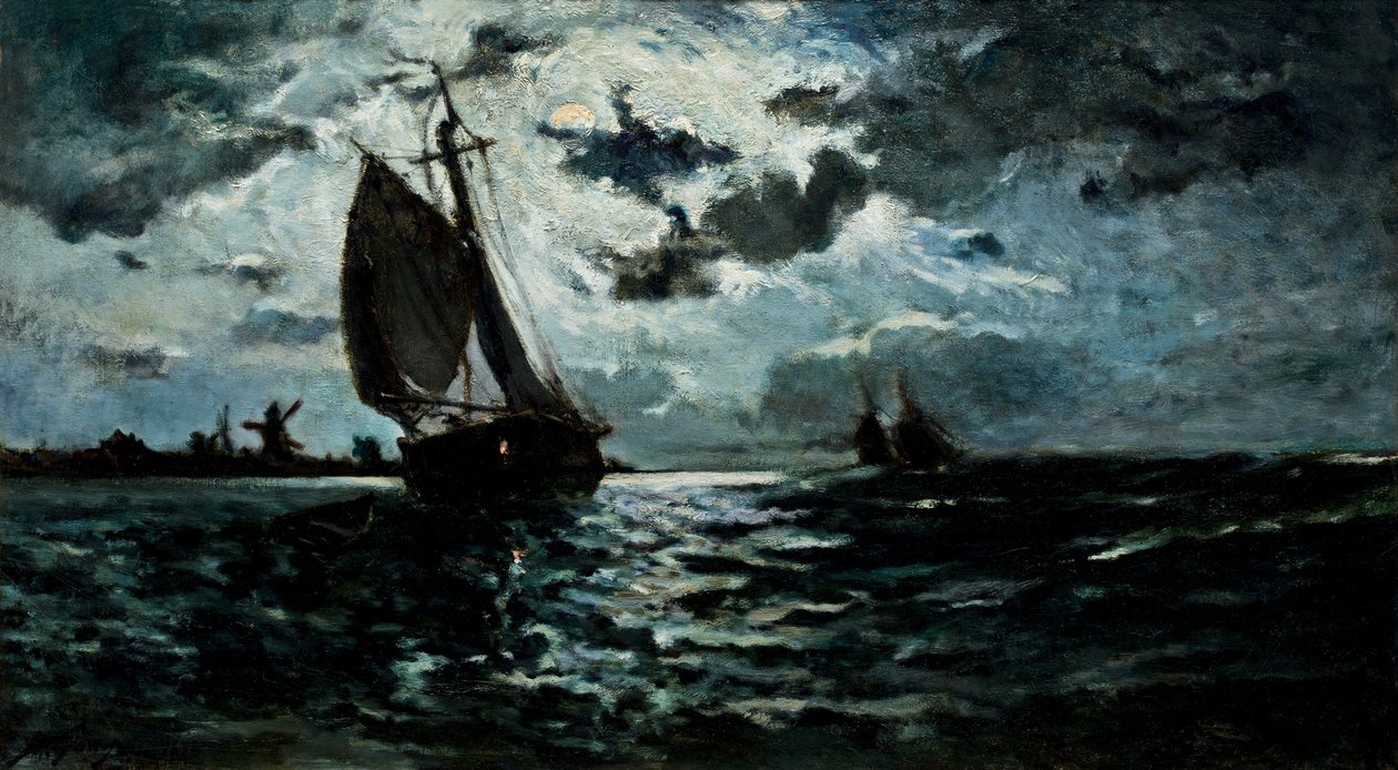 Vitorlás hajó a holdfényben. alkotó: Paul Gauguin