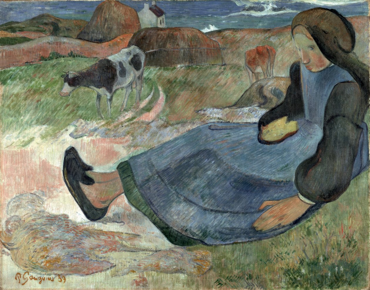 Ülő breton lány. alkotó: Paul Gauguin