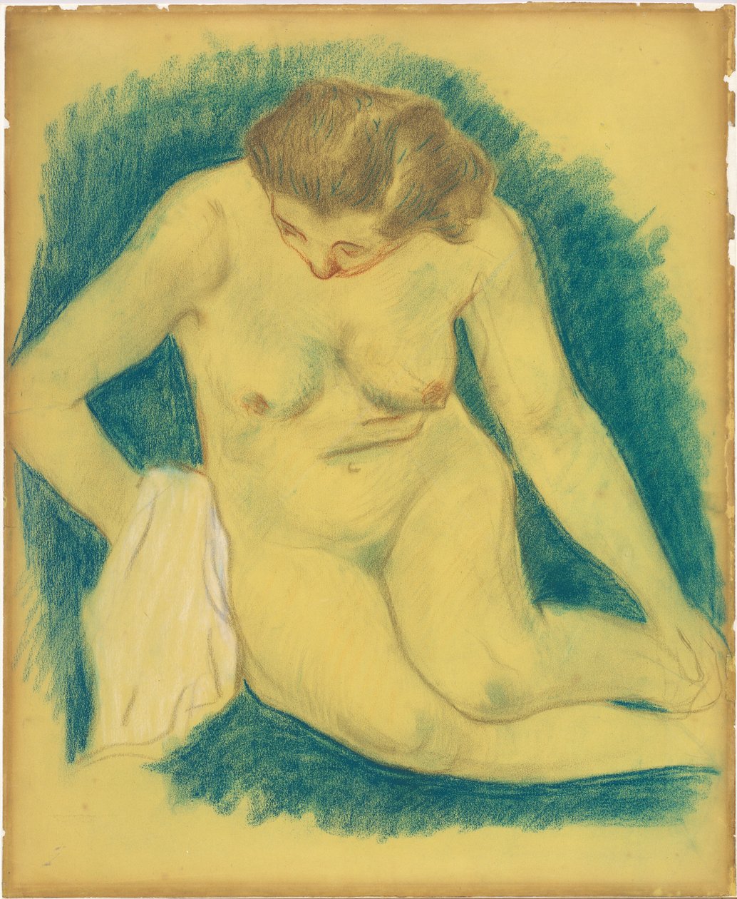 Ülő akt felülről nézve alkotó: Paul Gauguin