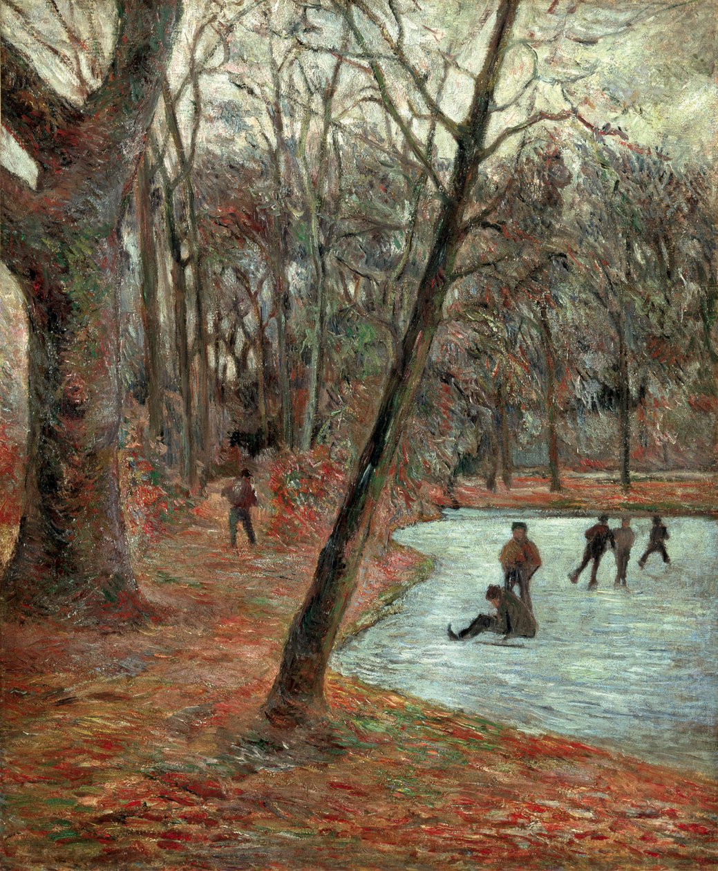 Korcsolyázók a Frederiksberg Parkban. alkotó: Paul Gauguin