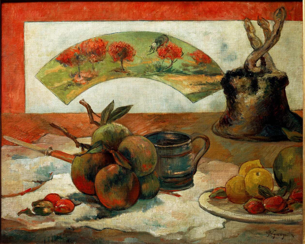 Csendélet a rajongónál alkotó: Paul Gauguin