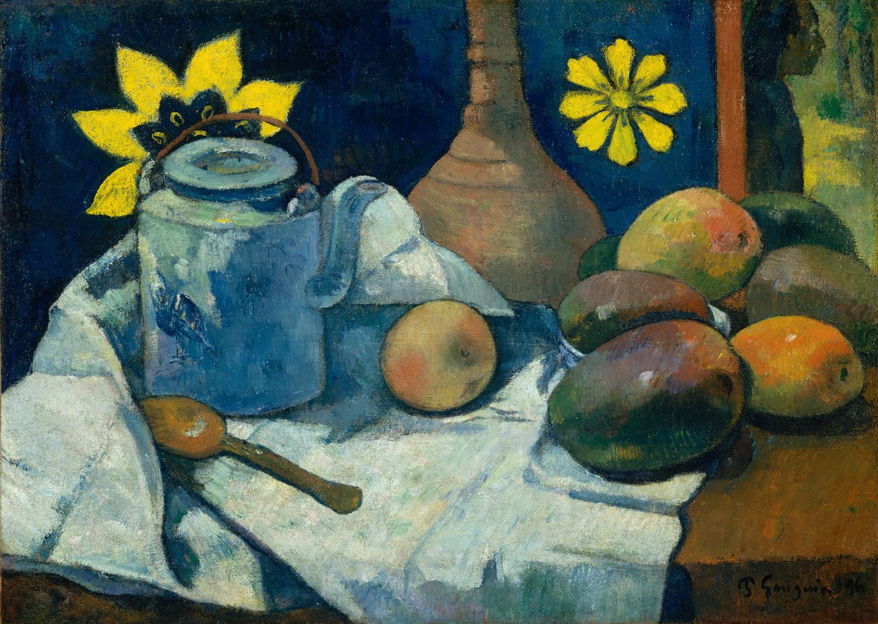 Csendélet teáskannával és gyümölccsel, 1896. alkotó: Paul Gauguin