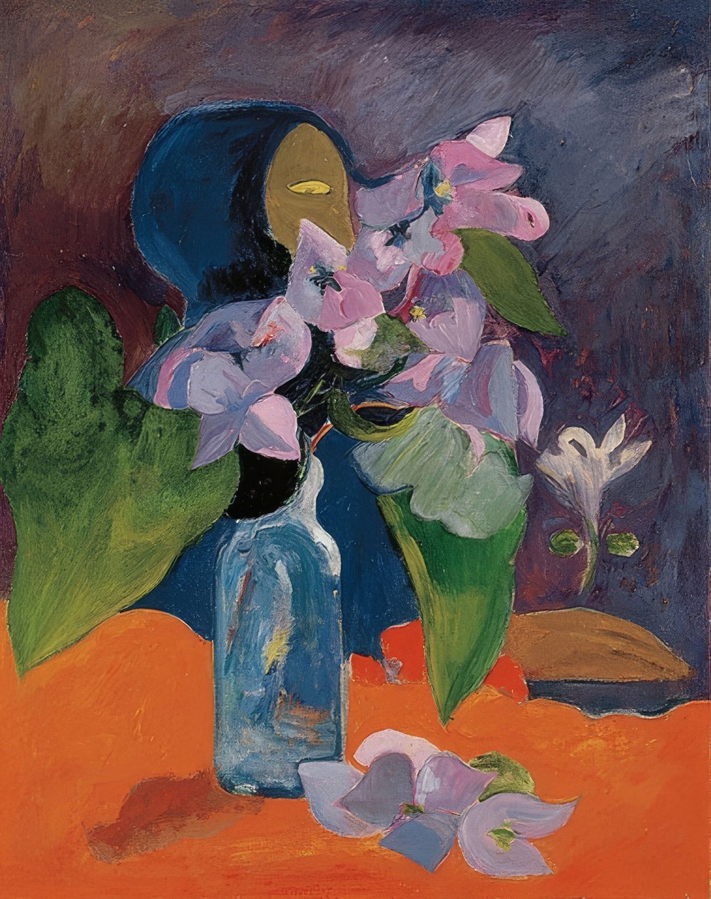 Csendélet virágokkal és bálványokkal. 1892 körül alkotó: Paul Gauguin
