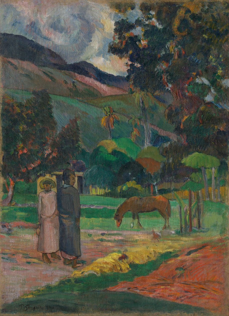 Tahiti táj, 1892. alkotó: Paul Gauguin