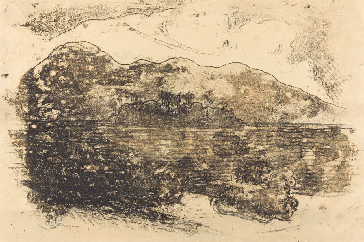 Tahiti part [recto], kb. 1900. alkotó: Paul Gauguin