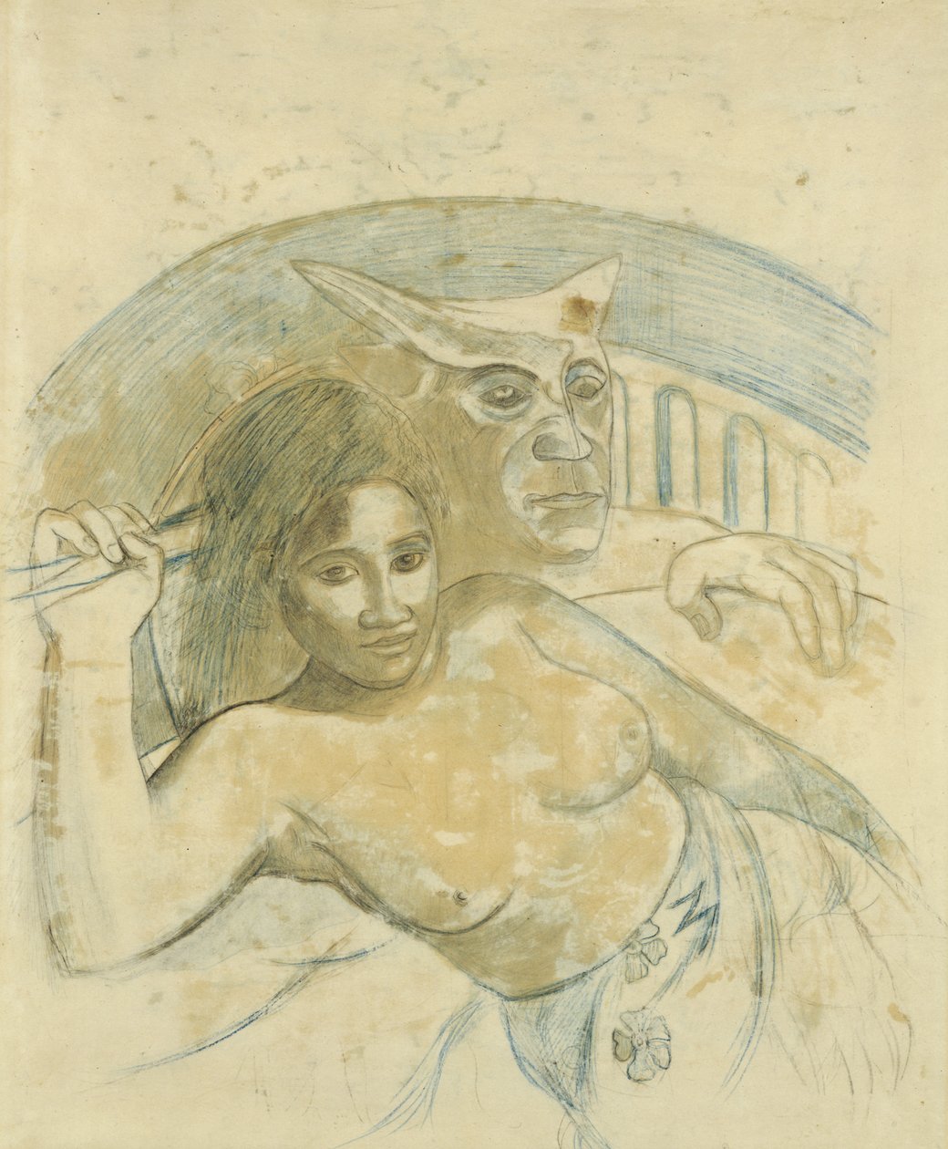 Tahiti nő gonosz lélekkel alkotó: Paul Gauguin