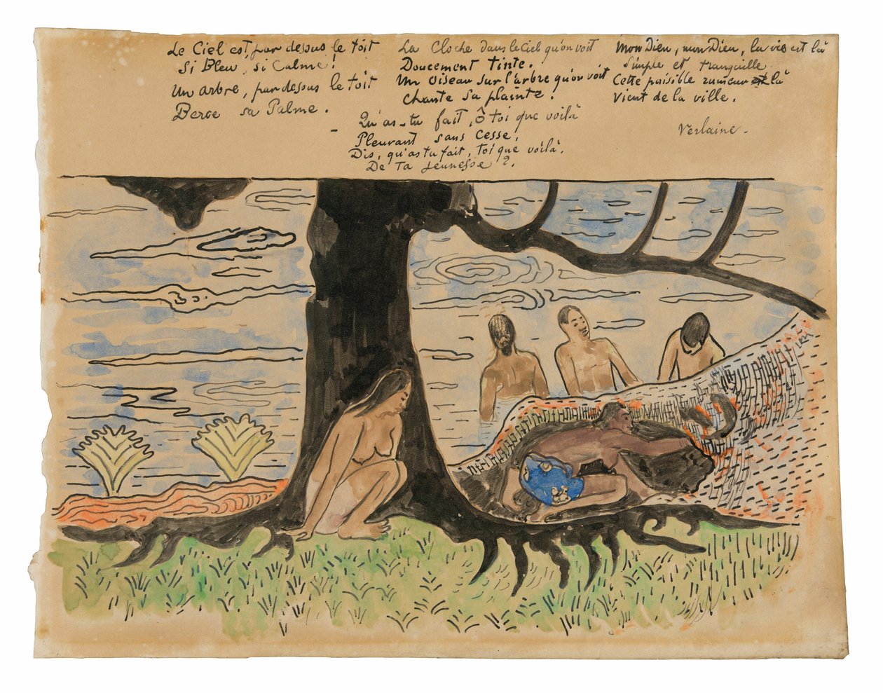 Tahiti horgászat alkotó: Paul Gauguin