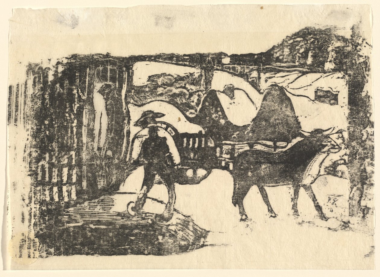 Az ökör szekér (Le char a boeufs) alkotó: Paul Gauguin